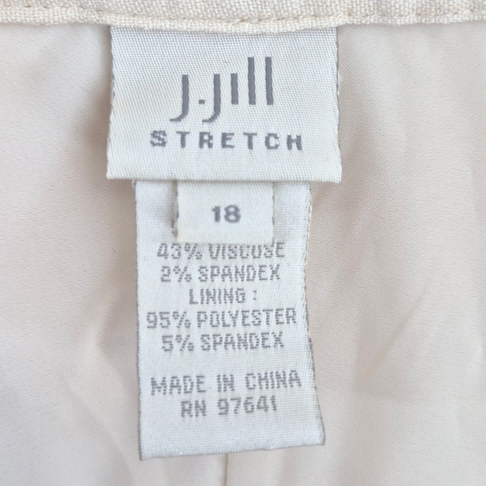J. Jill Beige Linen Blend Wide Leg Trousers XL Relaxed Pants Coastal Minimalist - Picture 6 of 15